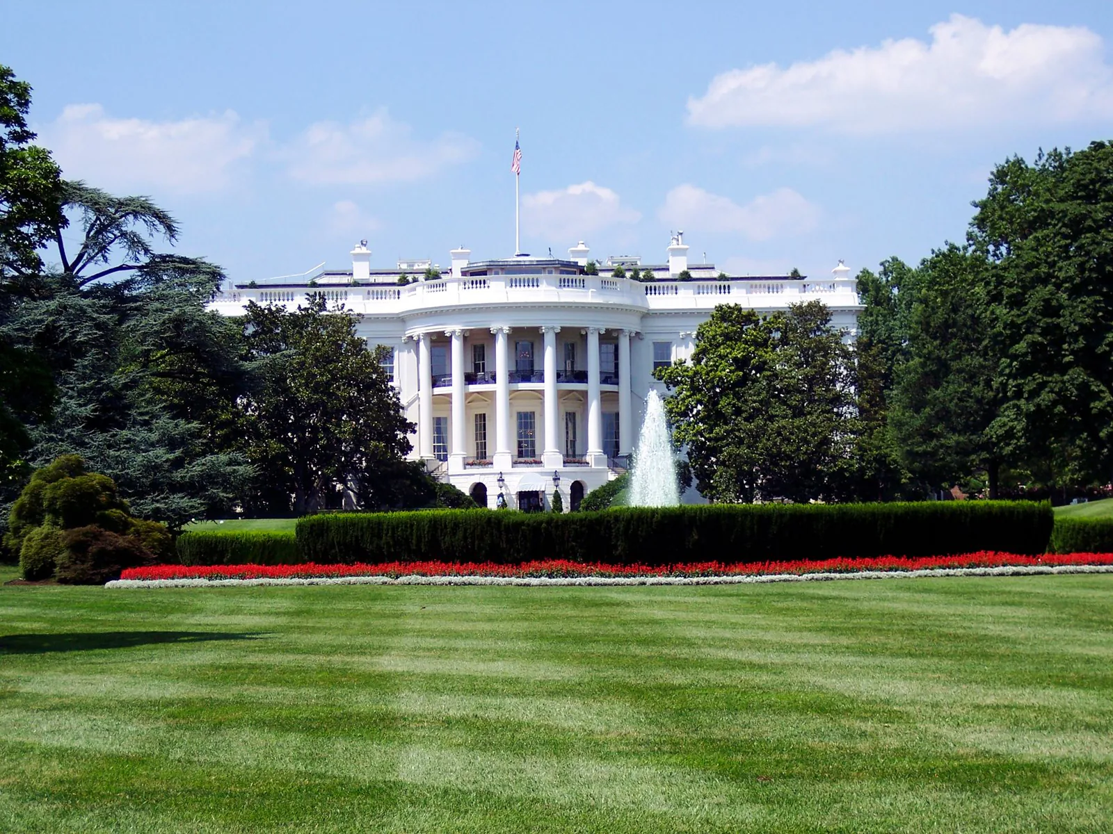 The White House at dusk